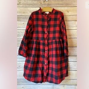Gap Girls Buffalo Plaid Dress Red Size 5 NEW 615154